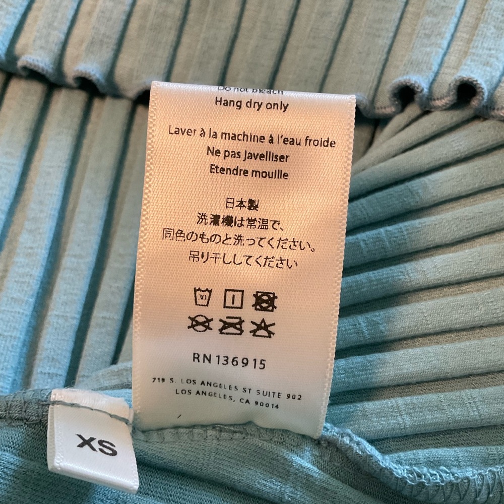 Simon Miller Long Ribbed Stretch Dress, Blue, Long Sleeve, Crew Neck, Sz XS - Picture 8 of 16